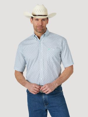 Men's George Strait Short Sleeve Button Down One Pocket Print Shirt ...