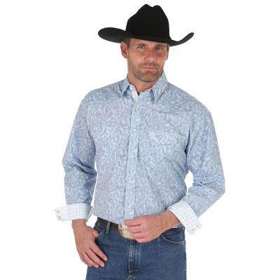 Men's George Strait Troubadour Long Sleeve Western Snap Print Shirt ...