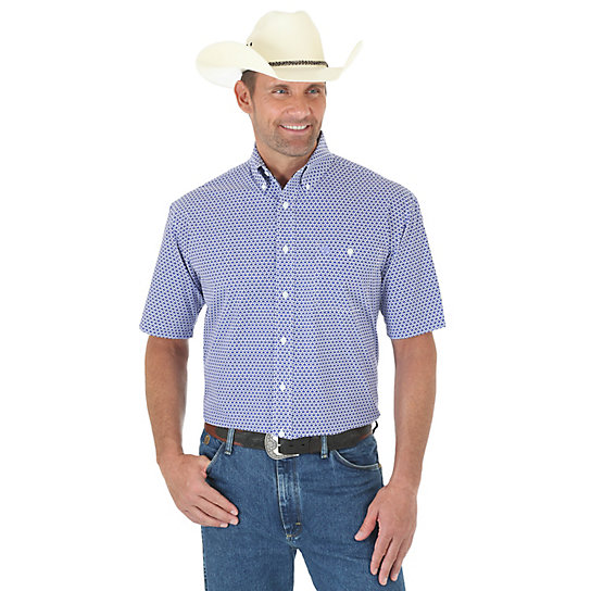 Men's George Strait Short Sleeve Button Down One Pocket Print Shirt ...