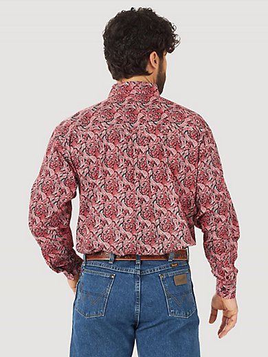 Fseason-Men Basic Style Western Shirt Pockets Formal Plus-Size Dress Shirt