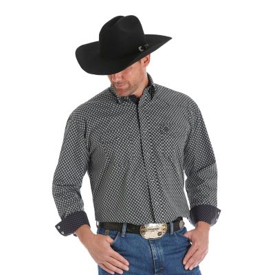 Men's George Strait Long Sleeve Western Snap Two Flap Pocket Printed ...