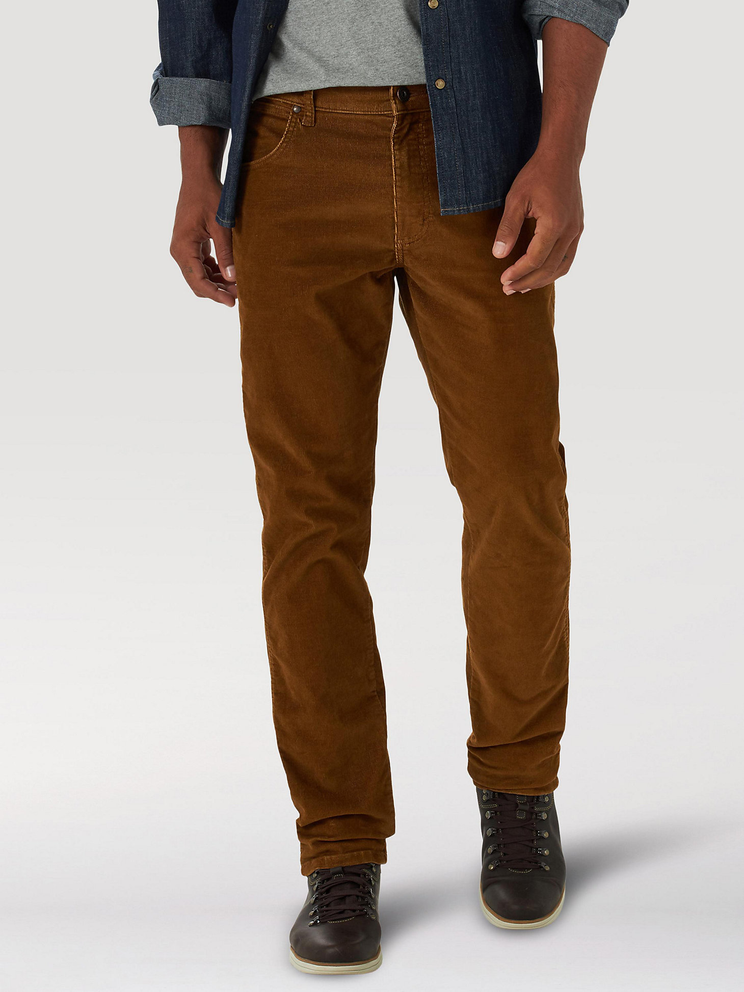 Men's Wrangler® Regular Tapered Corduroy Jeans in Monks Robe main view