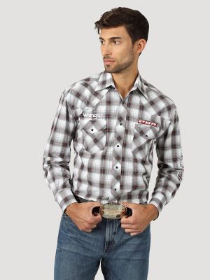 Wrangler pbr long hot sale sleeve shirts