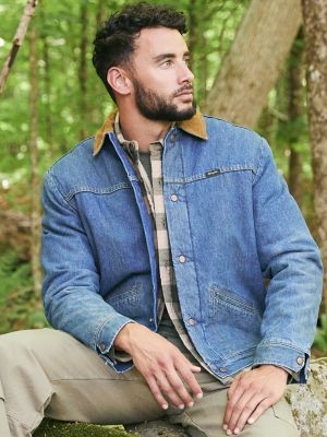 denim jacket with fur men