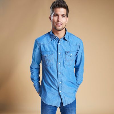 Men's Long Sleeve Two-Pocket Western Snap Work Shirt | Mens Shirts by ...