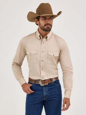 Painted Desert® Long Sleeve Button Down Lightweight Solid Twill Shirt