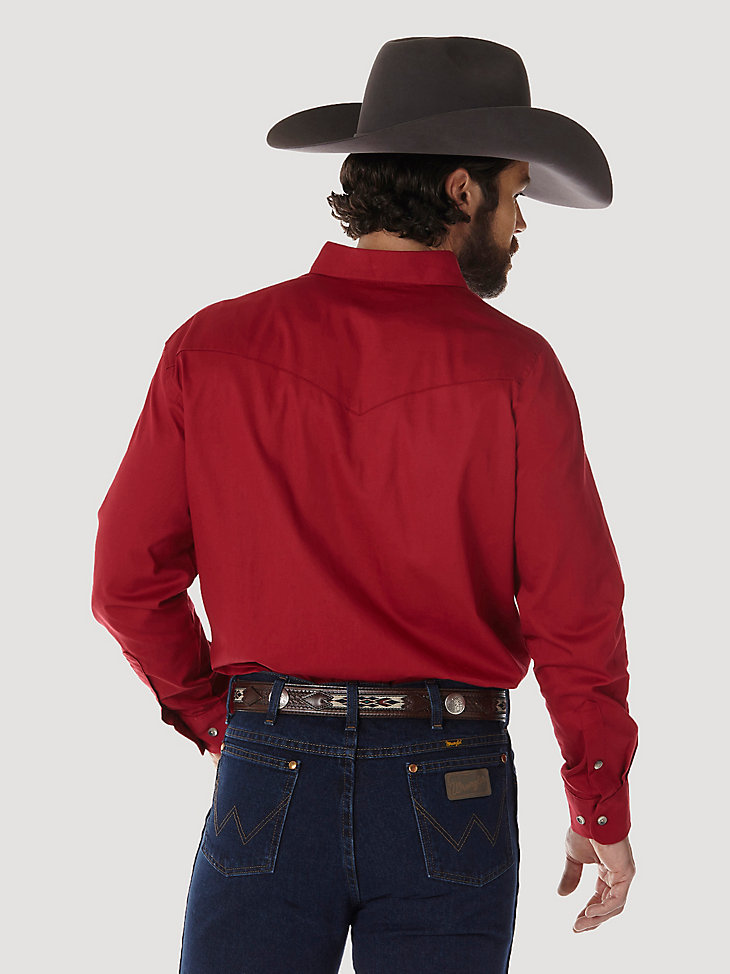 Painted Desert® Long Sleeve Button Down Lightweight Solid Twill Shirt in Red alternative view