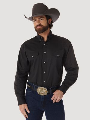 Painted Desert® Long Sleeve Button Down Lightweight Solid Twill Shirt