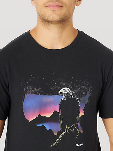 Mens Big and Tall Eagle with Stars Graphic T-Shirt 