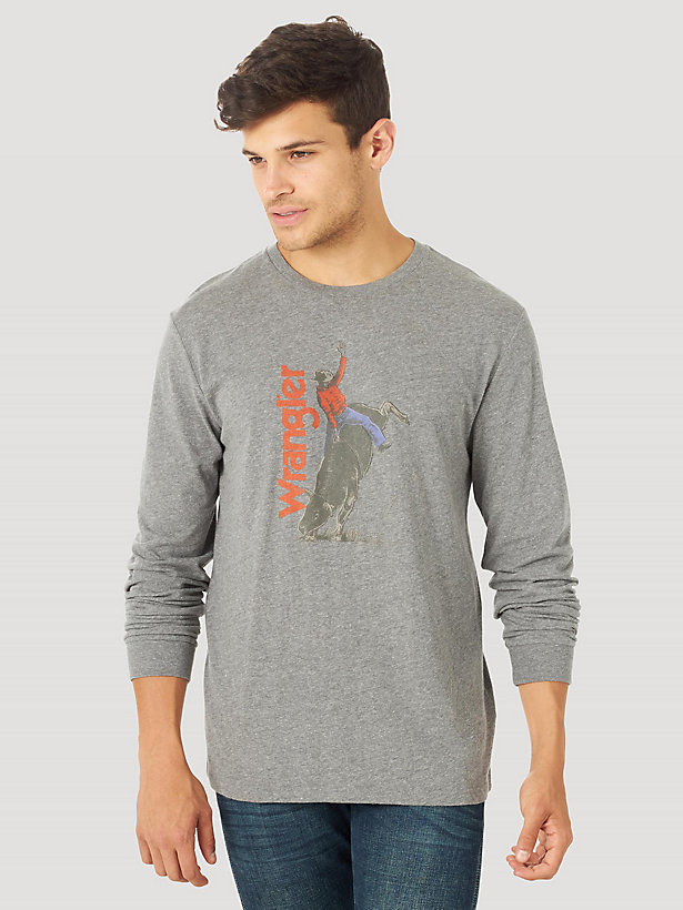Men's Long Sleeve Bucking Bull Graphic T-Shirt