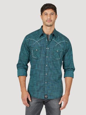 Men's Rock 47® by Wrangler® Western Yoke Decorative Stitching Snap