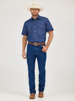 Landscape Short-Sleeved Denim Shirt - Ready-to-Wear 1AA5C6