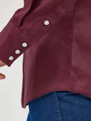 Cowboy Cut® Firm Finish Long Sleeve Western Snap Solid Work Shirt in Khaki