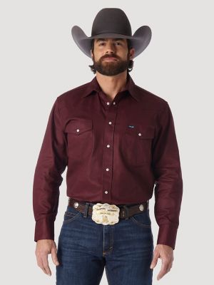 Wrangler Mens Western Long Sleeve Snap Firm Finish Work Shirt 