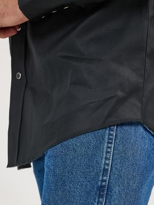 Cowboy Cut&reg; Firm Finish Long Sleeve Western Snap Solid Work Shirt in Black alternative view 3