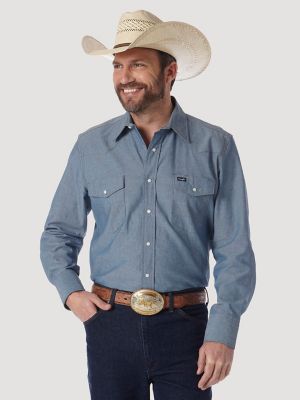 Wrangler - Men's Cowboy Cut Long Sleeve Work Shirt - Khaki