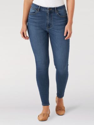 Slim High Ankle Jeans - Blue - Ladies