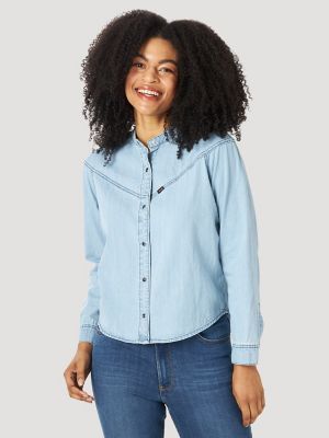 black denim shirt womens