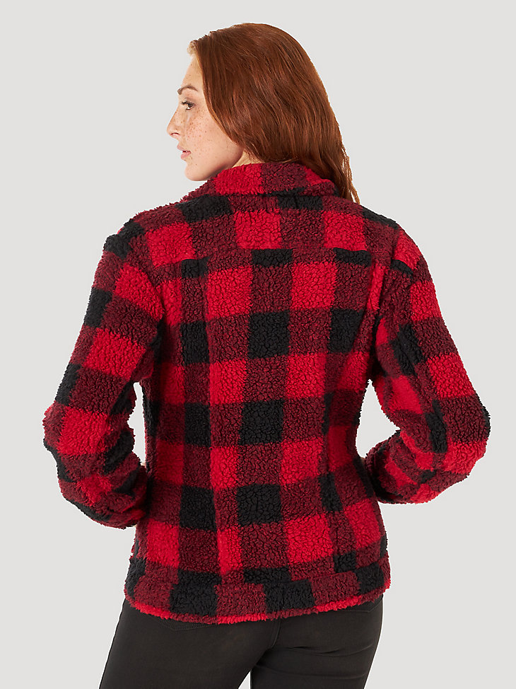 Women's Wrangler® Fleece Memory Maker Plaid Jacket in Buffalo Plaid alternative view