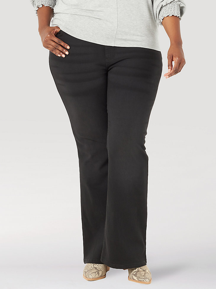 Women's Wrangler® High Rise Flare Jean (Plus) in Black main view