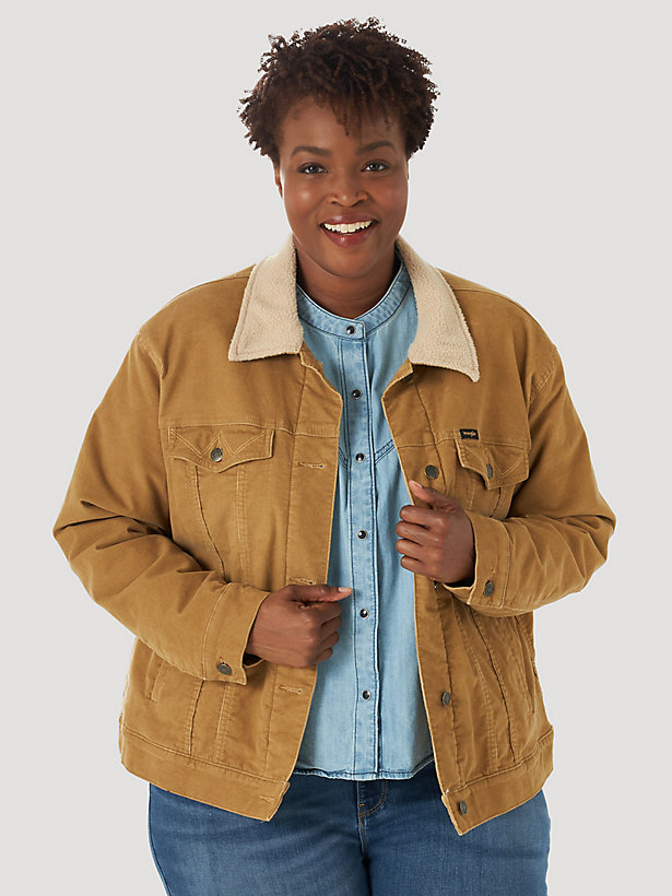 Women's Wrangler® Sherpa Memory Maker Corduroy Jacket (Plus)