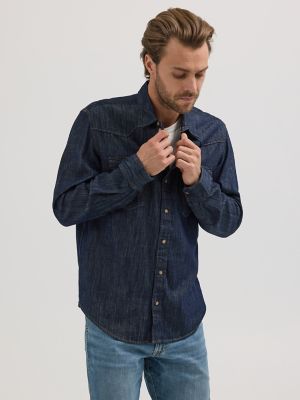 Wrangler Men's Denim Shirt - Stonewash