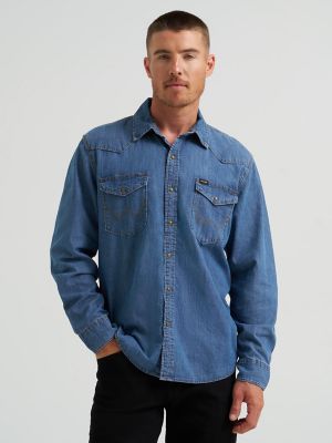 Men's Denim Western Snap Front Shirt