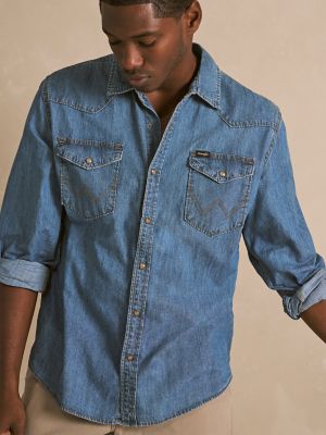 Men's Denim Western Snap Front Shirt