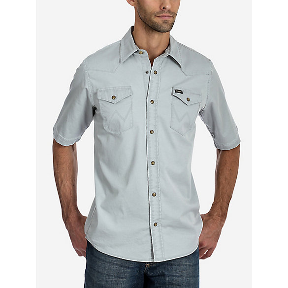 Men's Wrangler® Short Sleeve Western Snap Denim Shirt | Mens Shirts by ...