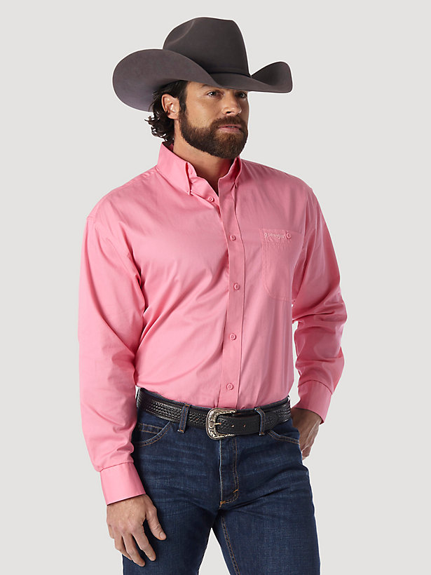 Tough Enough to Wear Pink Long Sleeve Solid Shirt - Pink in Pink