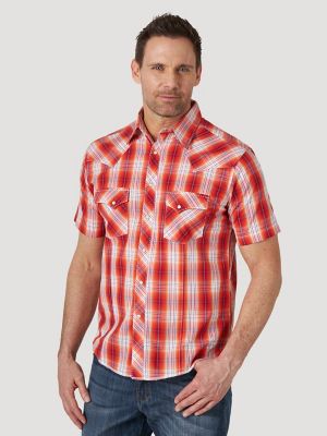 Wrangler short sleeve store pearl snap shirts