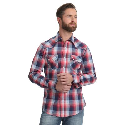 mens wrangler snap shirt