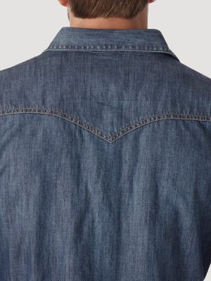 Men's Wrangler Retro® Long Sleeve Denim Western Snap Shirt
