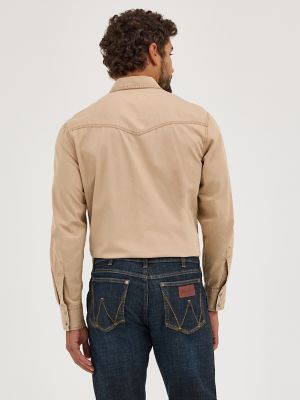 Wrangler hot sale khaki shirt