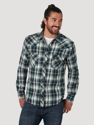 wrangler plaid western shirt