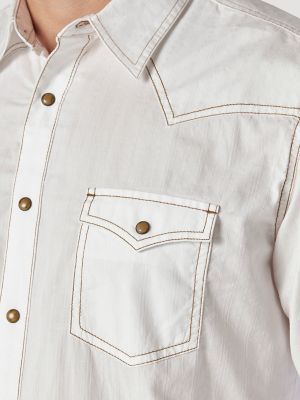 Wrangler Men's Retro Premium Western Snap Print Shirt