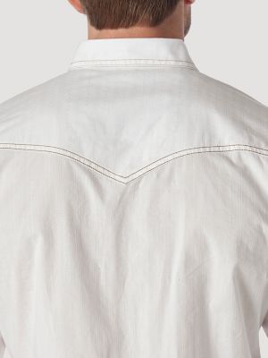 Men's Wrangler Retro® Long Sleeve Western Snap Solid Dobby Shirt