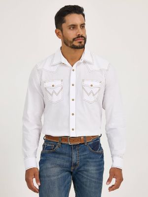 Total 69+ imagen wrangler white shirt