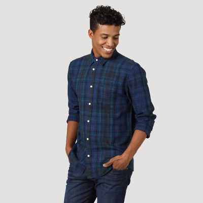 wrangler black button up shirt