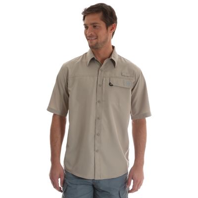 Men's Short Sleeve Button Down One Pocket Solid Utility Shirt | Mens ...