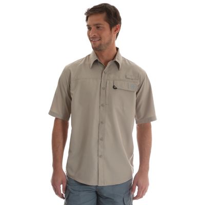 Men's Short Sleeve Button Down One Pocket Solid Utility Shirt Mens