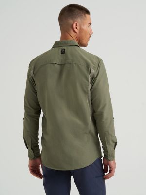 ATG by Wrangler™ Men's Mix Material Shirt in Dusty Olive