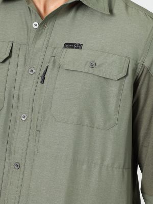 ATG By Wrangler™ Men's Angler Long Sleeve Shirt in Gulf - Front