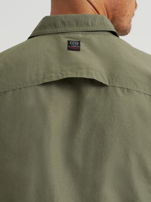 Wrangler ATG Mix Material Shirt, Olive, L Tall