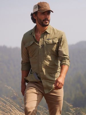 Wrangler ATG -X- Mix Material Shirt - Dusty Olive, 3X Tall