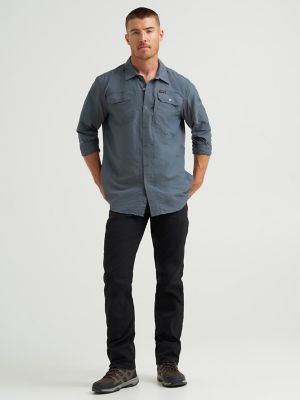 Wrangler ATG&trade; Men's Mixed Material Shirt in Turbulence alternative view 2