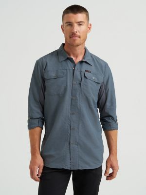 Wrangler ATG&trade; Men's Mixed Material Shirt in Turbulence alternative view