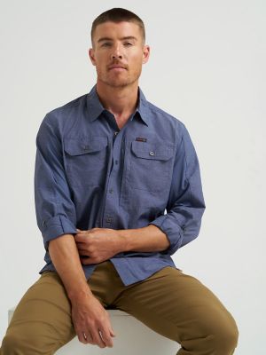 Wrangler ATG™ Men's Mix Material Shirt in Vintage Indigo alternative view 3