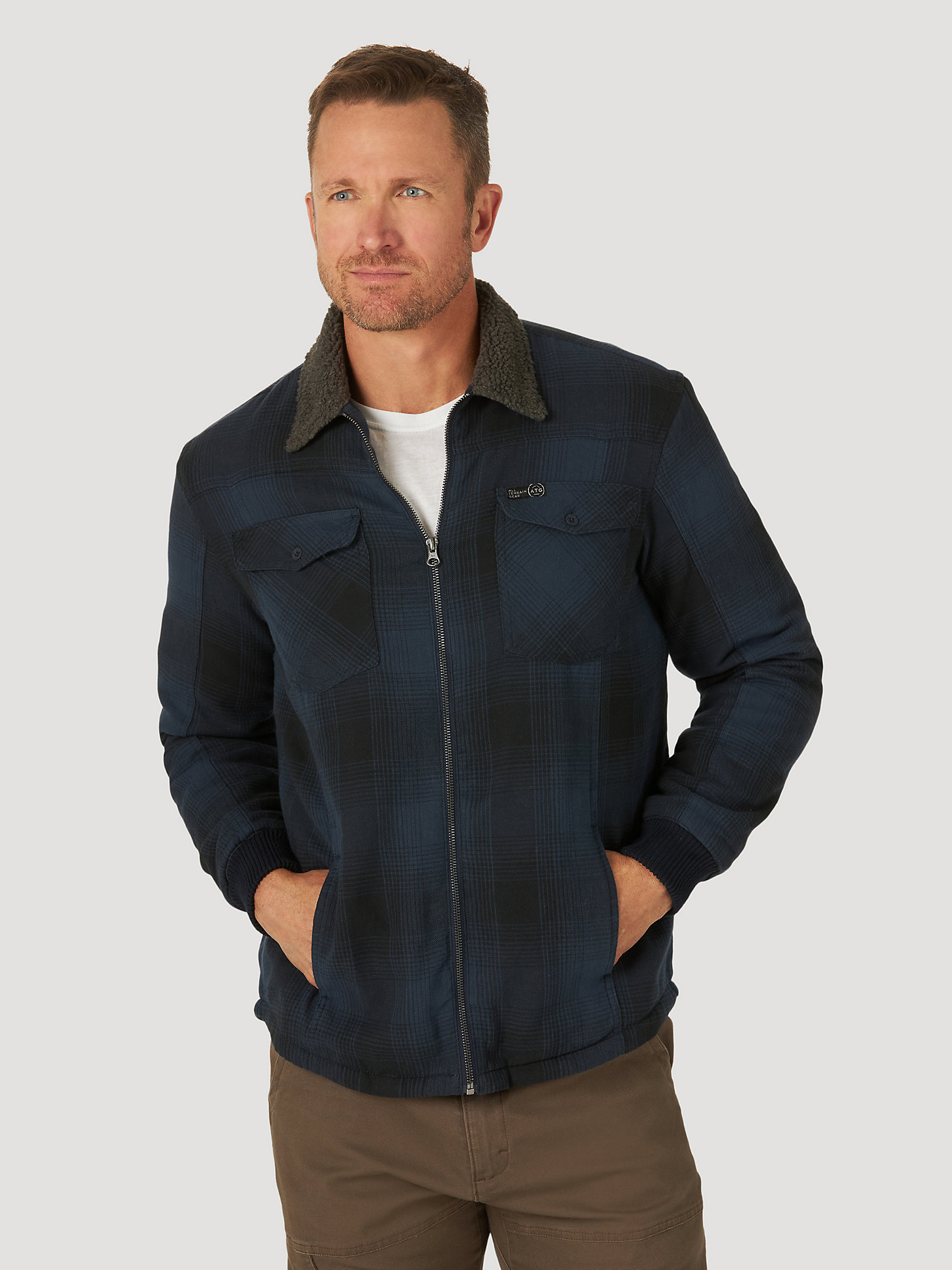 ATG by Wrangler Men's Sherpa Lined Canvas Jacket 
