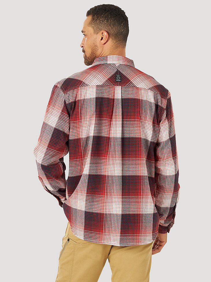 ATG by Wrangler™ Men's Thermal Lined Flannel Shirt in Dark Red alternative view